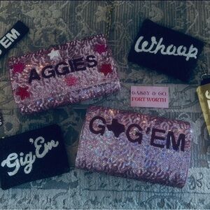 Texas Aggie Sequin Clutch with Star Accents